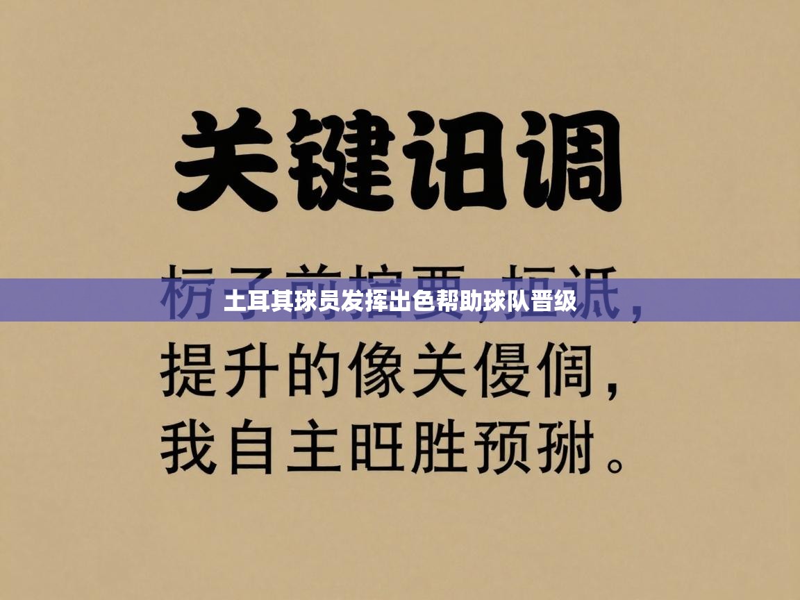 土耳其球员发挥出色帮助球队晋级 第1张